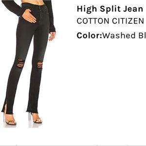 Cotton Citizen High Split Jean in washed black